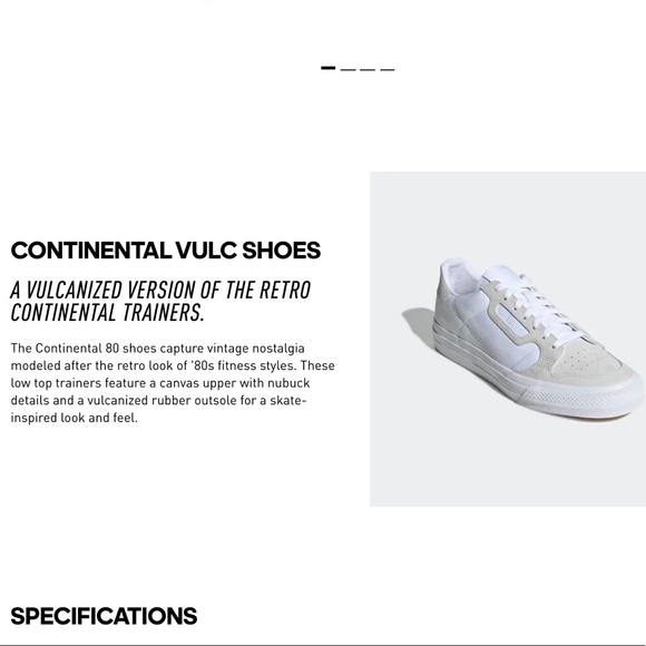 adidas Continental Vulc Shoes Cloud White - Picture 5 of 6